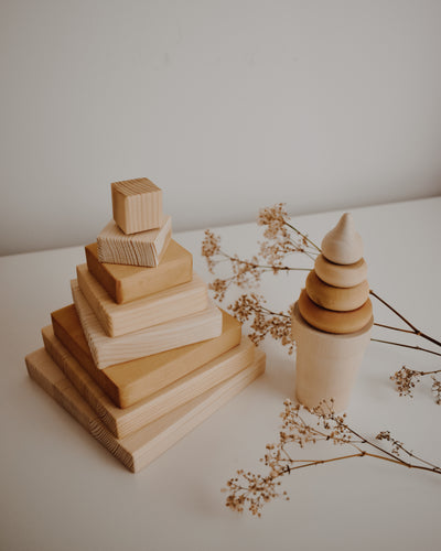 Wooden Square Pyramid Stacker