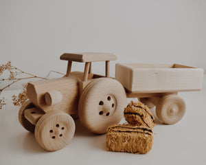 Wooden Tractor With Carriage